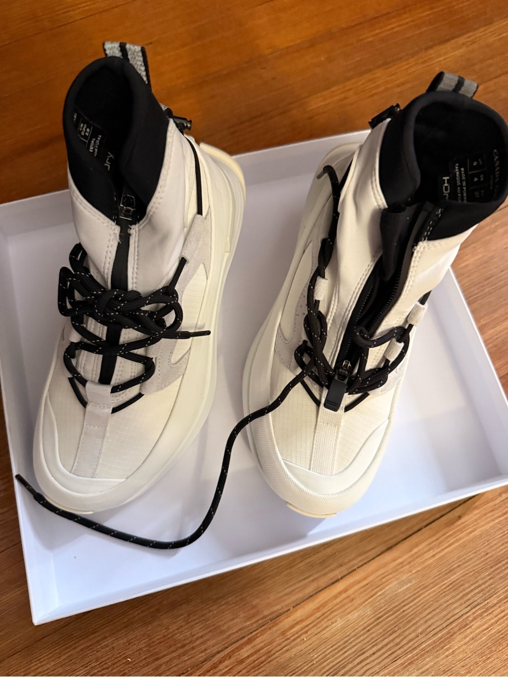 Canada Goose Cream and Black Women's High-Top Sneakers